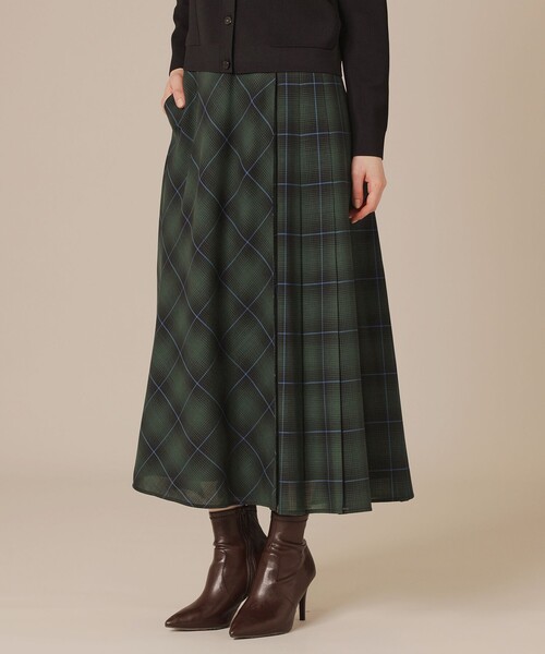 MACKINTOSH LONDON（マッキントッシュ ロンドン）の「ウォッシャブルウールビエラスカート（スカート・レディース・ブラック/グリーン系その他4/ベージュ・36/38）」の3枚目の写真