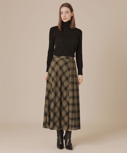 MACKINTOSH LONDON（マッキントッシュ ロンドン）の「ウォッシャブルウールビエラスカート（スカート・レディース・ブラック/グリーン系その他4/ベージュ・36/38）」の7枚目の写真