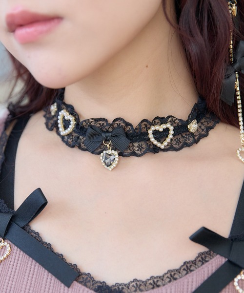 ROJITA（ロジータ）の「フリルレースハートビジューチョーカー（チョーカー・レディース・ピンク/ホワイト/ブラック・FREE）」の16枚目の写真
