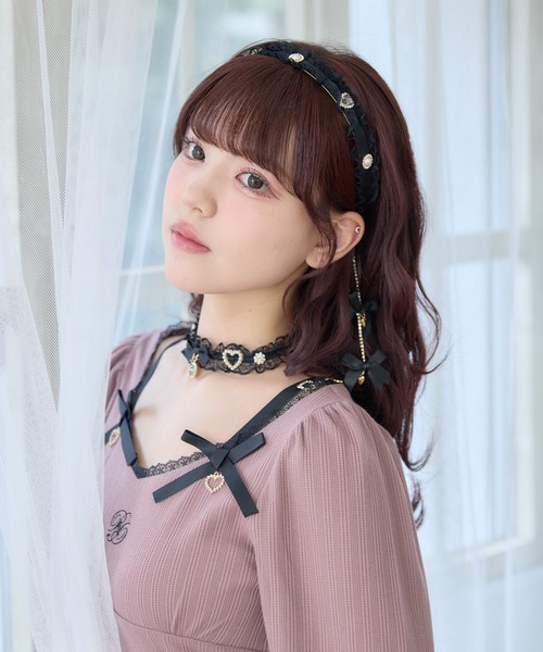 ROJITA（ロジータ）の「フリルレースハートビジューチョーカー（チョーカー・レディース・ピンク/ホワイト/ブラック・FREE）」の13枚目の写真