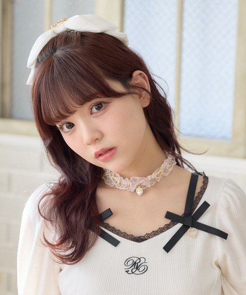 ROJITA（ロジータ）の「フリルレースハートビジューチョーカー（チョーカー・レディース・ピンク/ホワイト/ブラック・FREE）」の20枚目の写真