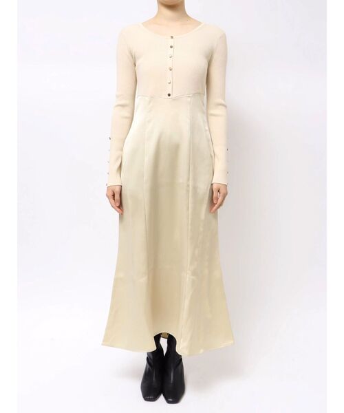 LAGUNAMOON(ラグナムーン)の「ボタンニットドッキングナローワンピース(ワンピース・レディース・カーキ/アイボリー・SMALL/MEDIUM)」の9枚目の写真
