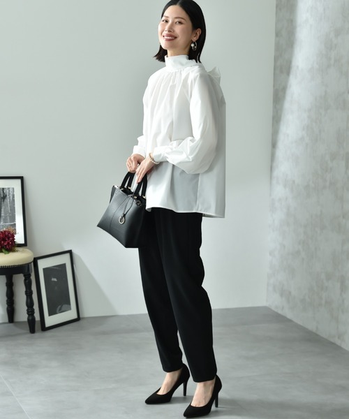 INTERPLANET（インタープラネット）の「ＴＣブロードＢＩＧリボン前後２ＷＡＹブラウス（シャツ/ブラウス・レディース・ブルー/オフホワイト/ブラック・FREE）」の15枚目の写真