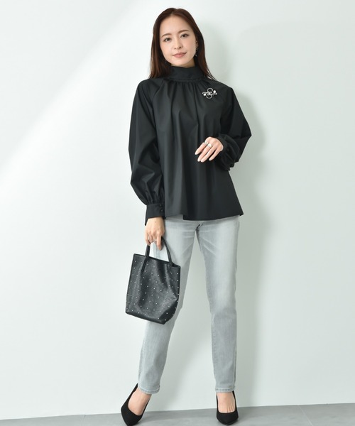 INTERPLANET（インタープラネット）の「ＴＣブロードＢＩＧリボン前後２ＷＡＹブラウス（シャツ/ブラウス・レディース・ブルー/オフホワイト/ブラック・FREE）」の22枚目の写真