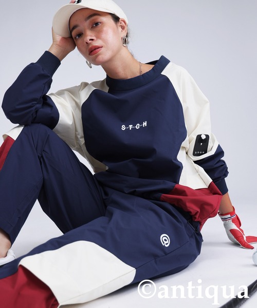antiqua(アンティカ)の「【STCH】配色切替トップス(Tシャツ/カットソー・レディース・ブラック/ネイビー・LXL/ML)」の10枚目の写真