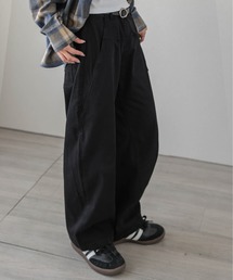 パネルラインアシンメトリーワイドパンツ