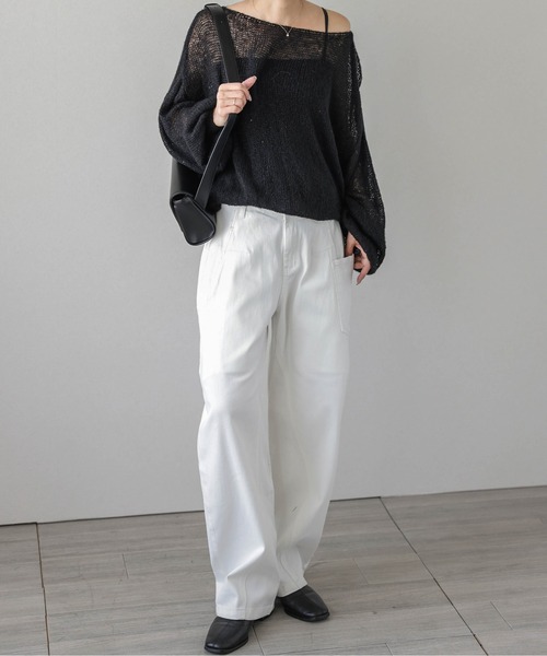 La-gemme(ラジェム)の「パネルラインアシンメトリーワイドパンツ(その他パンツ・レディース・ブラック/オリーブ/ホワイト・M/L)」の16枚目の写真