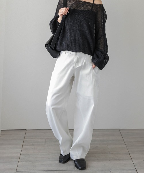 La-gemme(ラジェム)の「パネルラインアシンメトリーワイドパンツ(その他パンツ・レディース・ブラック/オリーブ/ホワイト・M/L)」の17枚目の写真