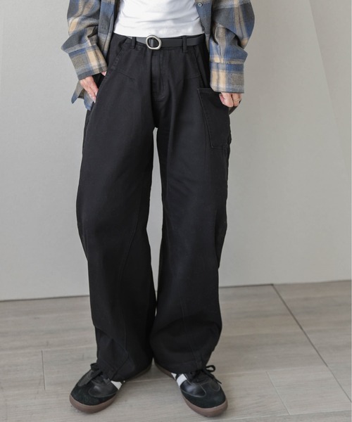 La-gemme(ラジェム)の「パネルラインアシンメトリーワイドパンツ(その他パンツ・レディース・ブラック/オリーブ/ホワイト・M/L)」の13枚目の写真