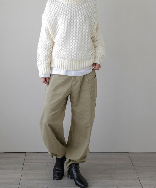 La-gemme(ラジェム)の「パネルラインアシンメトリーワイドパンツ(その他パンツ・レディース・ブラック/オリーブ/ホワイト・M/L)」の5枚目の写真