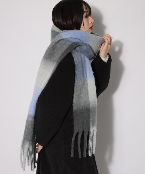 PAGEBOY（ページボーイ）の「フリンジチェックストール（ストール/ショール・レディース・ベージュ/ブラック・FREE）」の22枚目の写真