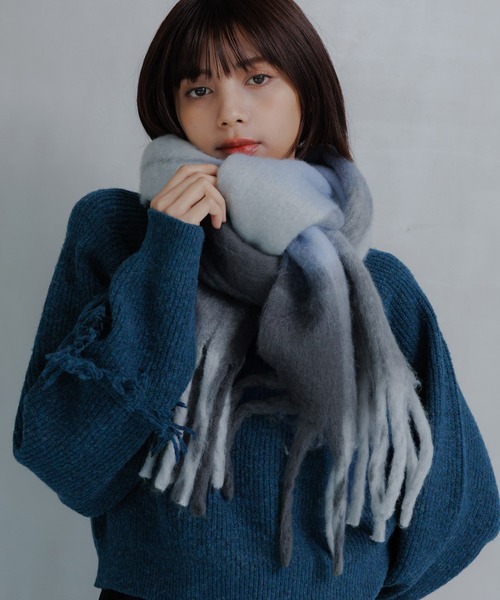 PAGEBOY（ページボーイ）の「フリンジチェックストール（ストール/ショール・レディース・ベージュ/ブラック・FREE）」の16枚目の写真