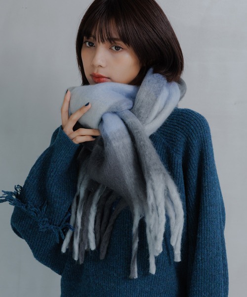 PAGEBOY（ページボーイ）の「フリンジチェックストール（ストール/ショール・レディース・ベージュ/ブラック・FREE）」の17枚目の写真