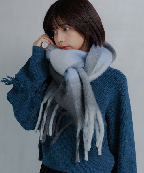 PAGEBOY（ページボーイ）の「フリンジチェックストール（ストール/ショール・レディース・ベージュ/ブラック・FREE）」の18枚目の写真