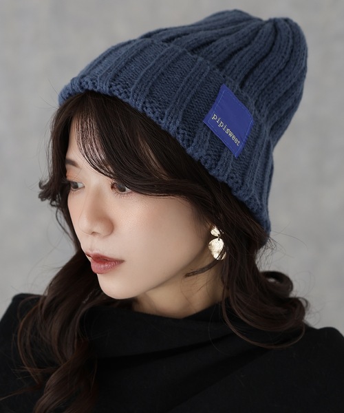 Lace Ladies（レースレディース）の「ソリッドカラー リブ ニット ワッチ キャップ（ニットキャップ/ビーニー・レディース・ブラック/アイボリー/ベージュ/ネイビー・FREE）」の4枚目の写真