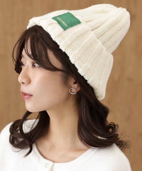 Lace Ladies（レースレディース）の「ソリッドカラー リブ ニット ワッチ キャップ（ニットキャップ/ビーニー・レディース・ブラック/アイボリー/ベージュ/ネイビー・FREE）」の2枚目の写真