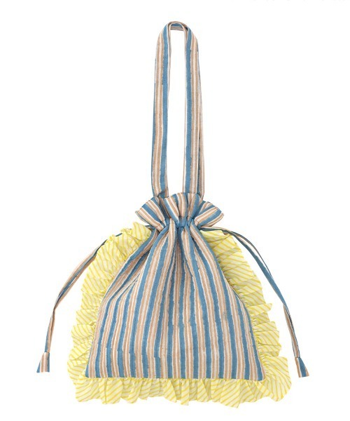 チチカカ(チチカカ)の「カリーノブロックプリントフリルトート(トートバッグ・レディース・ピンクベージュ/ライトブルー/グレー/その他1/その他2/イエロー・FREE)」の6枚目の写真