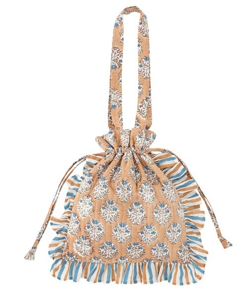 チチカカ(チチカカ)の「カリーノブロックプリントフリルトート(トートバッグ・レディース・ピンクベージュ/ライトブルー/グレー/その他1/その他2/イエロー・FREE)」の4枚目の写真