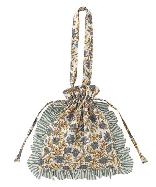 チチカカ(チチカカ)の「カリーノブロックプリントフリルトート(トートバッグ・レディース・ピンクベージュ/ライトブルー/グレー/その他1/その他2/イエロー・FREE)」の2枚目の写真