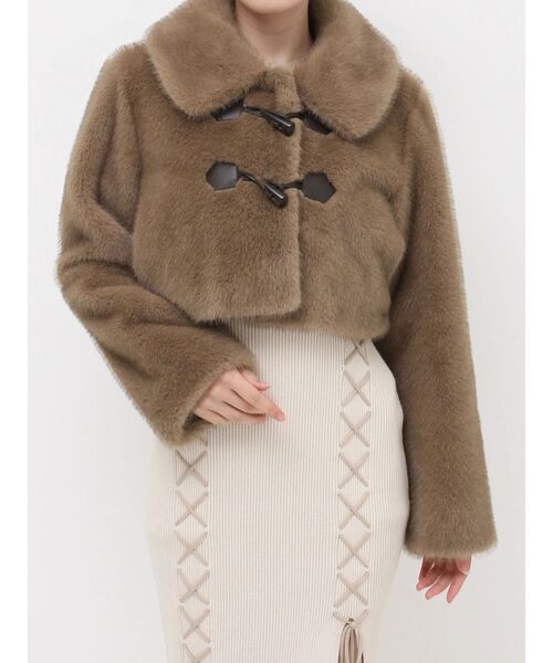 RESEXXY（リゼクシー）の「フェイクファーダッフルブルゾン（ブルゾン・レディース・アイボリー/ブラック/ブラウン・FREE）」の12枚目の写真