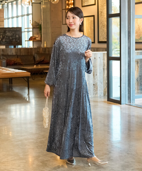 限定展開 オパール 小花柄 切り替え ワンピース(ドレス)（ワンピース