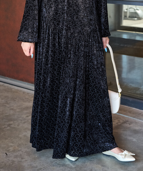 セール】限定展開 オパール 小花柄 切り替え ワンピース(ドレス