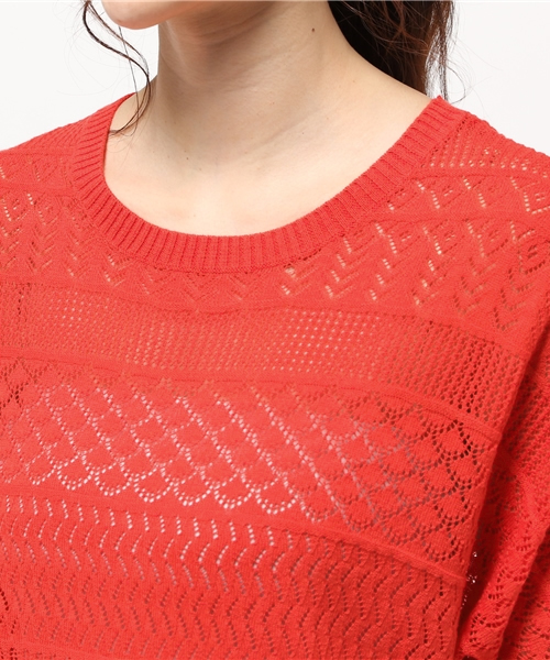 OUTLET（アウトレット）の「【Discoat Petit】スカシ裾ラウンドP/O（ニット/セーター・レディース・レッド系その他・MEDIUM/LARGE）」の6枚目の写真