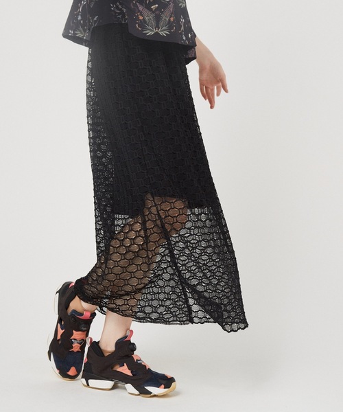 BEDSIDEDRAMA（ベットサイドドラマ）の「Ultra Mesh Skirt（スカート・レディース・ミント/ブラック・1）」の2枚目の写真