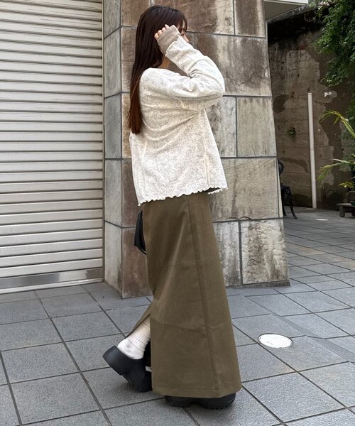 CIAOPANIC TYPY（チャオパニックティピー）の「２wayシアージャガードレースヘンリーネックTee（Tシャツ/カットソー・レディース・バーガンディー/オフホワイト/ブラック・ONE SIZE）」の8枚目の写真