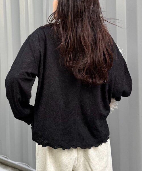 CIAOPANIC TYPY（チャオパニックティピー）の「２wayシアージャガードレースヘンリーネックTee（Tシャツ/カットソー・レディース・バーガンディー/オフホワイト/ブラック・ONE SIZE）」の13枚目の写真