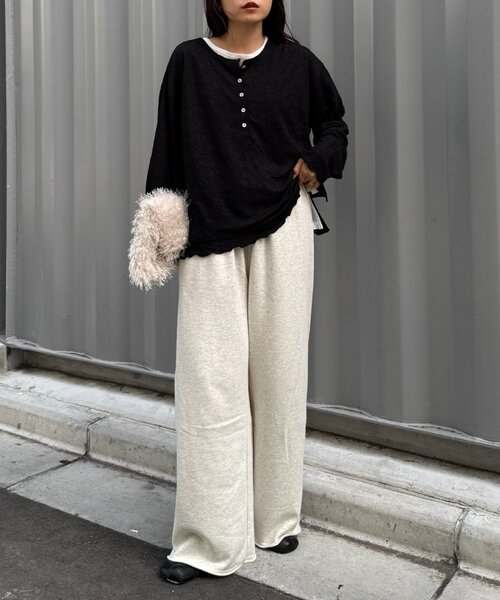 CIAOPANIC TYPY（チャオパニックティピー）の「２wayシアージャガードレースヘンリーネックTee（Tシャツ/カットソー・レディース・バーガンディー/オフホワイト/ブラック・ONE SIZE）」の15枚目の写真