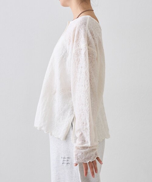 CIAOPANIC TYPY（チャオパニックティピー）の「２wayシアージャガードレースヘンリーネックTee（Tシャツ/カットソー・レディース・バーガンディー/オフホワイト/ブラック・ONE SIZE）」の19枚目の写真