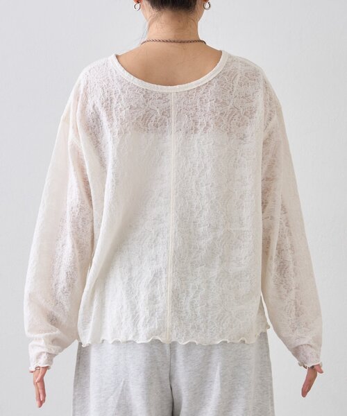 CIAOPANIC TYPY（チャオパニックティピー）の「２wayシアージャガードレースヘンリーネックTee（Tシャツ/カットソー・レディース・バーガンディー/オフホワイト/ブラック・ONE SIZE）」の20枚目の写真