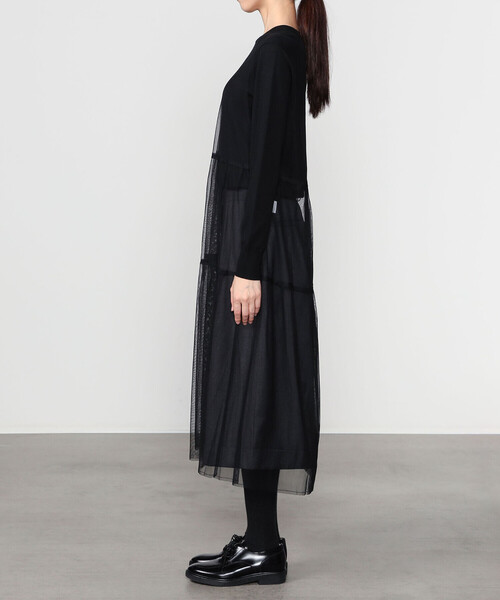 Bshop(ビショップ)の「eunoia | レイヤードメッシュワンピース WOMEN(ワンピース・レディース・ブラック/ホワイト・ONE)」の10枚目の写真