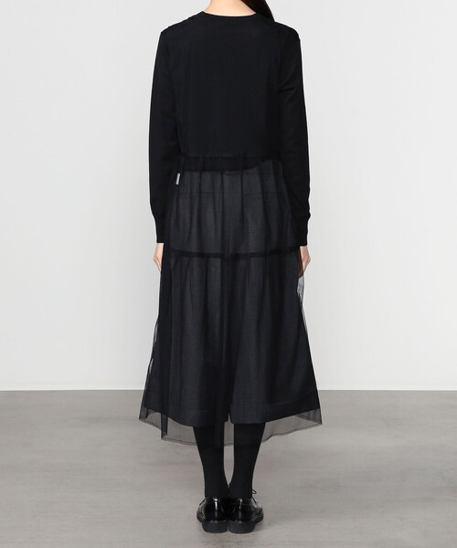 Bshop(ビショップ)の「eunoia | レイヤードメッシュワンピース WOMEN(ワンピース・レディース・ブラック/ホワイト・ONE)」の11枚目の写真