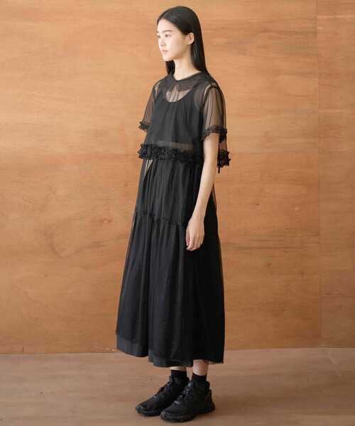 Bshop(ビショップ)の「eunoia | レイヤードメッシュワンピース WOMEN(ワンピース・レディース・ブラック/ホワイト・ONE)」の15枚目の写真