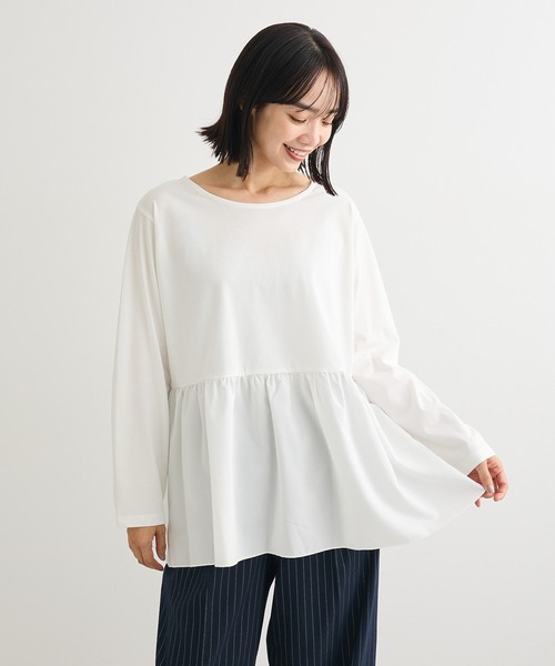 Green　Parks（グリーンパークス）の「裾フレアホワイトインナー（Tシャツ/カットソー・レディース・オフホワイト・FREE）」の5枚目の写真