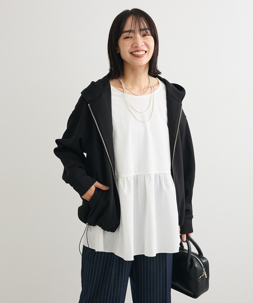 Green　Parks（グリーンパークス）の「裾フレアホワイトインナー（Tシャツ/カットソー・レディース・オフホワイト・FREE）」の3枚目の写真