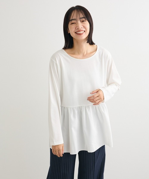 Green　Parks（グリーンパークス）の「裾フレアホワイトインナー（Tシャツ/カットソー・レディース・オフホワイト・FREE）」の6枚目の写真