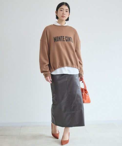 【CLOCHE 】裏起毛リバーシブルロゴスウェット&スカート セール】cloche 裏起毛リバーシブルトップス（スウェット）｜Paradise