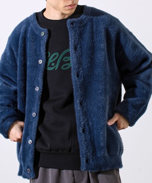 GLOSTER(グロスター)の「モヘヤライク シャギークルーネックカーディガン(カーディガン/ボレロ・メンズ・ブラウン/グレイッシュブルー/ブラック/パープル・S/M/L)」の13枚目の写真