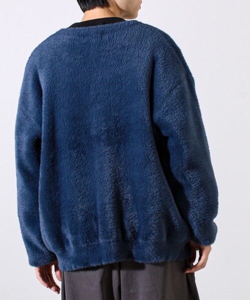 GLOSTER(グロスター)の「モヘヤライク シャギークルーネックカーディガン(カーディガン/ボレロ・メンズ・ブラウン/グレイッシュブルー/ブラック/パープル・S/M/L)」の15枚目の写真