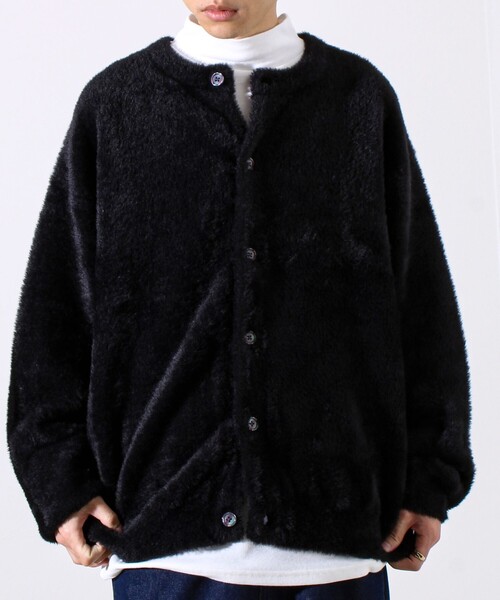 GLOSTER(グロスター)の「モヘヤライク シャギークルーネックカーディガン(カーディガン/ボレロ・メンズ・ブラウン/グレイッシュブルー/ブラック/パープル・S/M/L)」の20枚目の写真