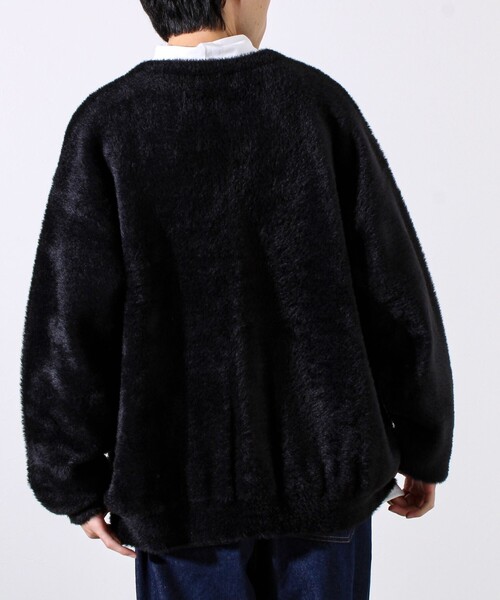 GLOSTER(グロスター)の「モヘヤライク シャギークルーネックカーディガン(カーディガン/ボレロ・メンズ・ブラウン/グレイッシュブルー/ブラック/パープル・S/M/L)」の22枚目の写真