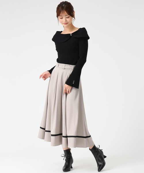 MISCH MASCH（ミッシュマッシュ）の「裾配色フレアスカート（スカート・レディース・ライトグレー/ブラック/ワイン/チャコールグレー・S/M）」の21枚目の写真