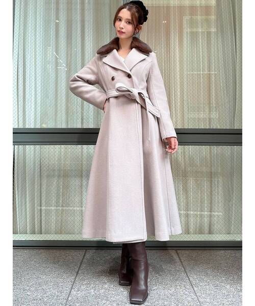 リゼクシー ロングコート コート トレンチコート チュールドッキング