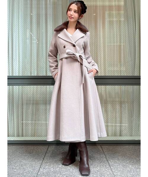 RESEXXY（リゼクシー）の「ショートビーバーウールロングコート（その他アウター・レディース・ブラック/ベージュ・FREE）」の19枚目の写真