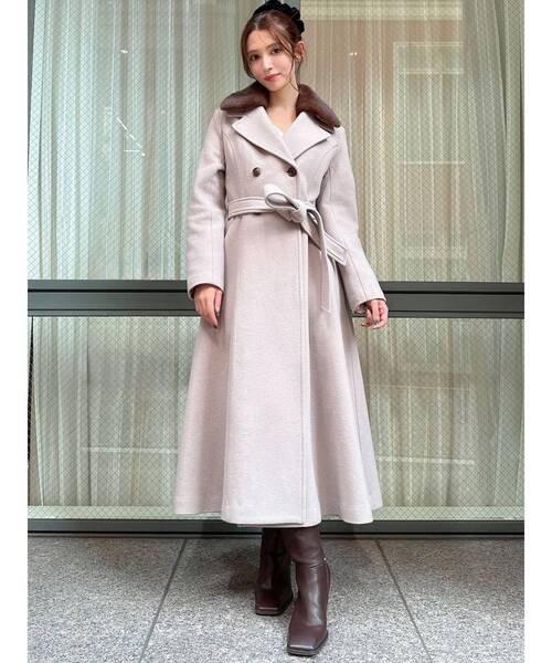 RESEXXY（リゼクシー）の「ショートビーバーウールロングコート（その他アウター・レディース・ブラック/ベージュ・FREE）」の20枚目の写真