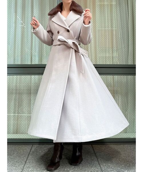 RESEXXY（リゼクシー）の「ショートビーバーウールロングコート（その他アウター・レディース・ブラック/ベージュ・FREE）」の22枚目の写真