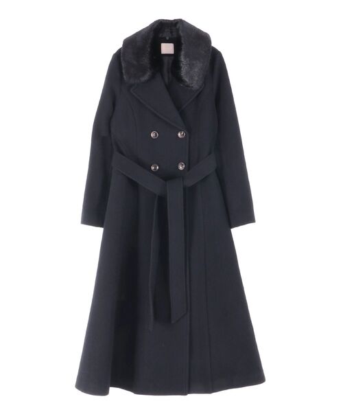 RESEXXY（リゼクシー）の「ショートビーバーウールロングコート（その他アウター・レディース・ブラック/ベージュ・FREE）」の7枚目の写真